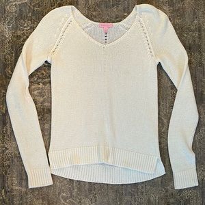 Lily Pulitzer, white summer sweater! Faint stain barely noticeable